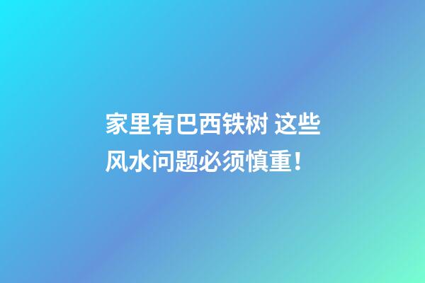 家里有巴西铁树 这些风水问题必须慎重！